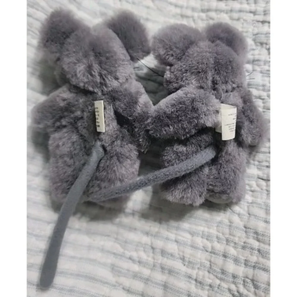 Wangs Articulated  Pair Of Cute Mice With Red Bowties, Gray Fuzzy With Long Tail